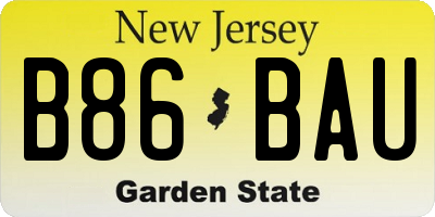 NJ license plate B86BAU