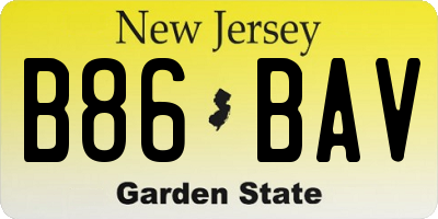 NJ license plate B86BAV