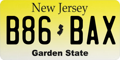 NJ license plate B86BAX