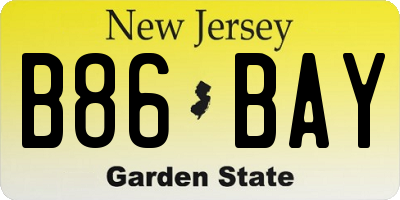 NJ license plate B86BAY