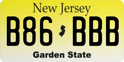 NJ license plate B86BBB