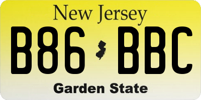 NJ license plate B86BBC