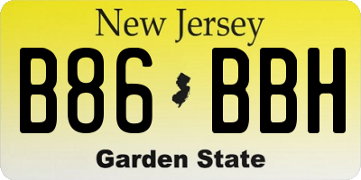 NJ license plate B86BBH