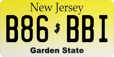 NJ license plate B86BBI