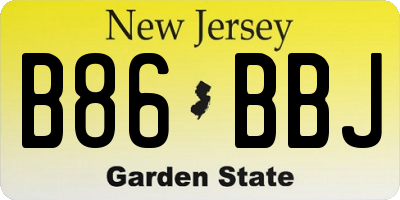 NJ license plate B86BBJ
