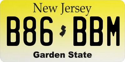 NJ license plate B86BBM