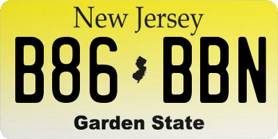 NJ license plate B86BBN