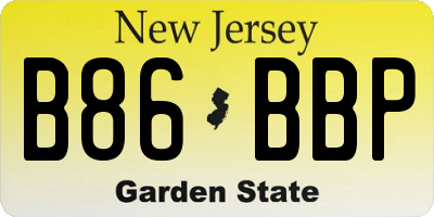 NJ license plate B86BBP