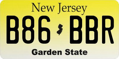 NJ license plate B86BBR