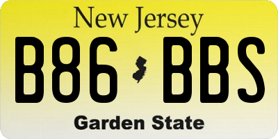 NJ license plate B86BBS