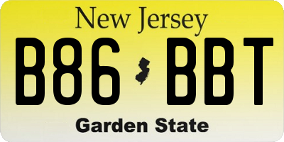 NJ license plate B86BBT