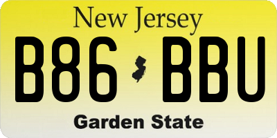 NJ license plate B86BBU