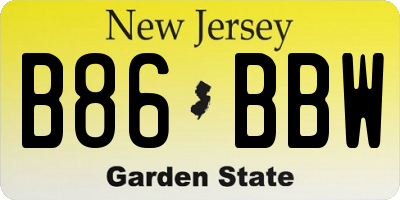 NJ license plate B86BBW