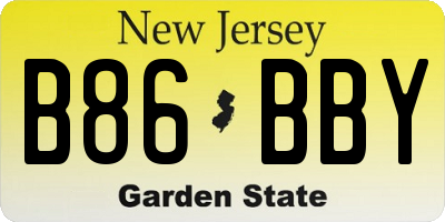 NJ license plate B86BBY