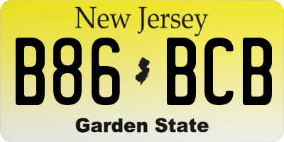 NJ license plate B86BCB