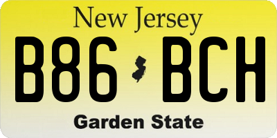 NJ license plate B86BCH