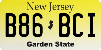 NJ license plate B86BCI