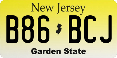 NJ license plate B86BCJ
