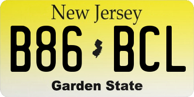 NJ license plate B86BCL