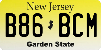 NJ license plate B86BCM