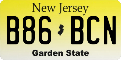 NJ license plate B86BCN