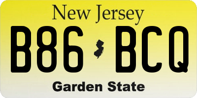 NJ license plate B86BCQ