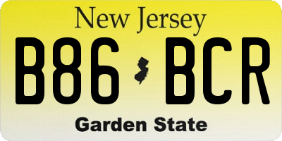 NJ license plate B86BCR