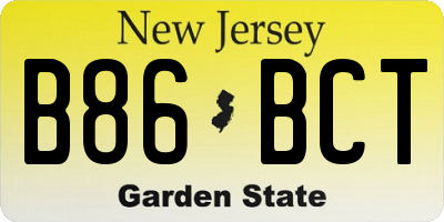 NJ license plate B86BCT