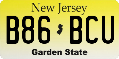 NJ license plate B86BCU