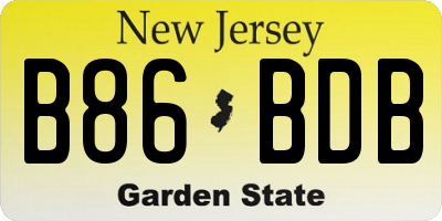 NJ license plate B86BDB