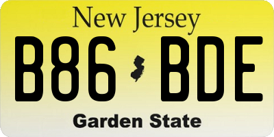NJ license plate B86BDE