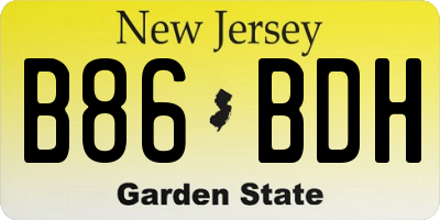 NJ license plate B86BDH