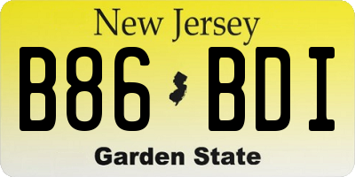 NJ license plate B86BDI