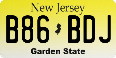 NJ license plate B86BDJ