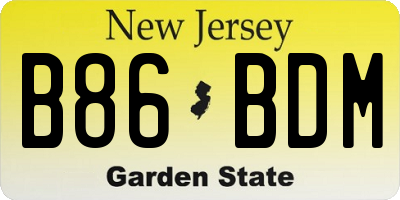 NJ license plate B86BDM