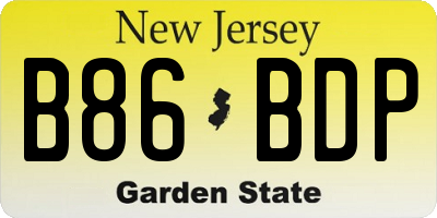 NJ license plate B86BDP