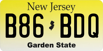 NJ license plate B86BDQ
