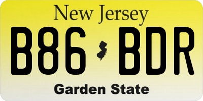 NJ license plate B86BDR