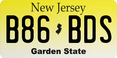NJ license plate B86BDS