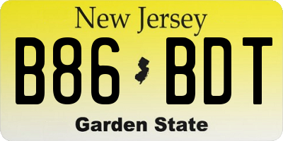 NJ license plate B86BDT