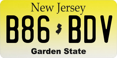 NJ license plate B86BDV