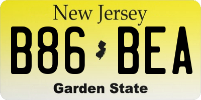 NJ license plate B86BEA