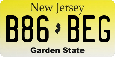 NJ license plate B86BEG