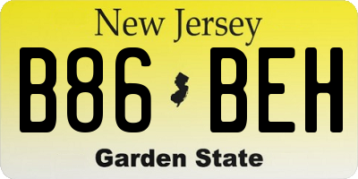 NJ license plate B86BEH