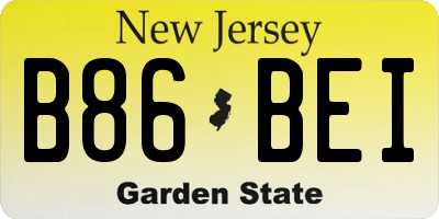 NJ license plate B86BEI