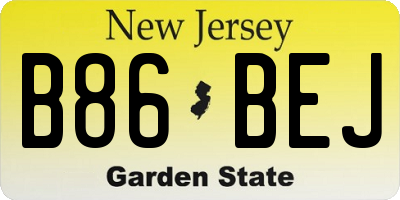 NJ license plate B86BEJ