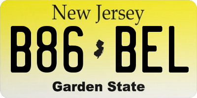 NJ license plate B86BEL
