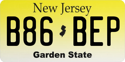 NJ license plate B86BEP