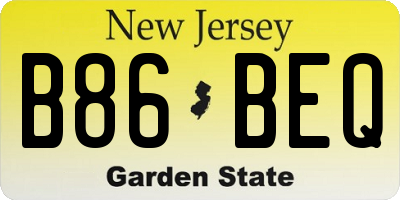 NJ license plate B86BEQ