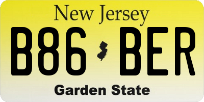 NJ license plate B86BER